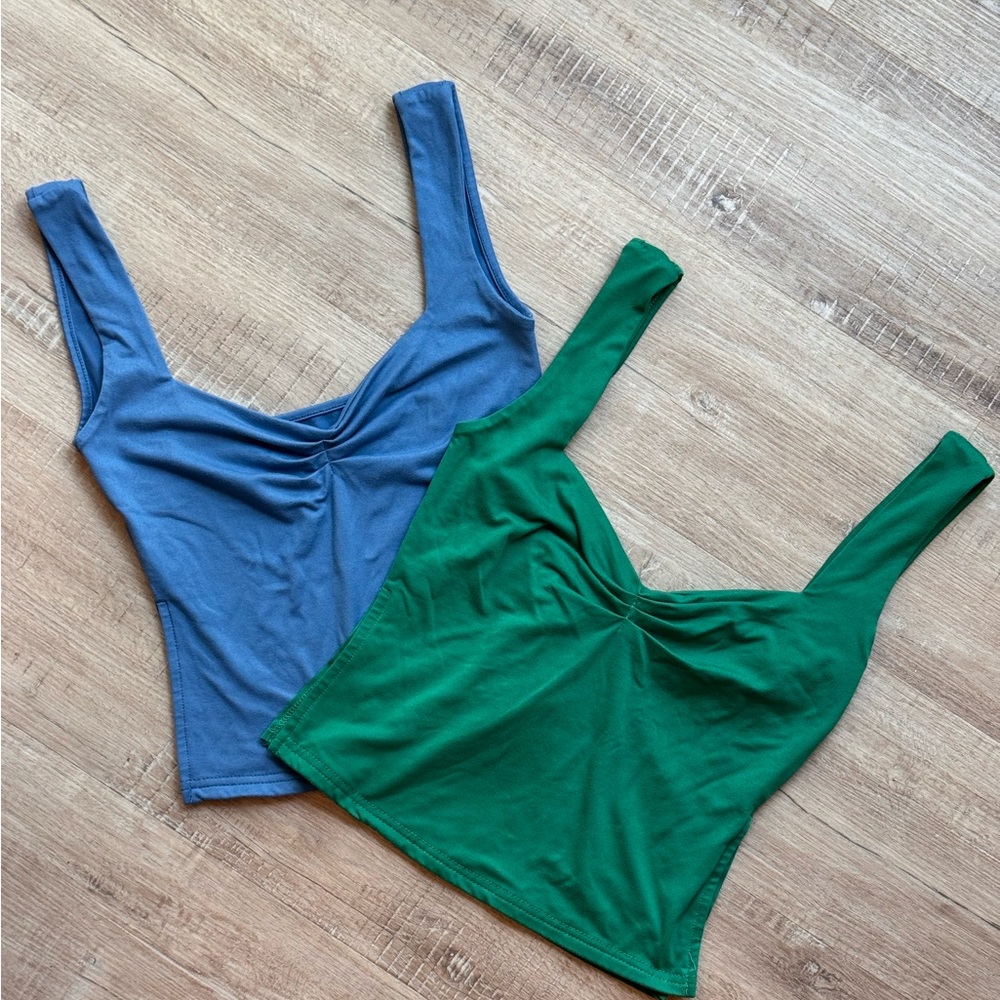 Elegant Blue and Green Women's Tank Tops